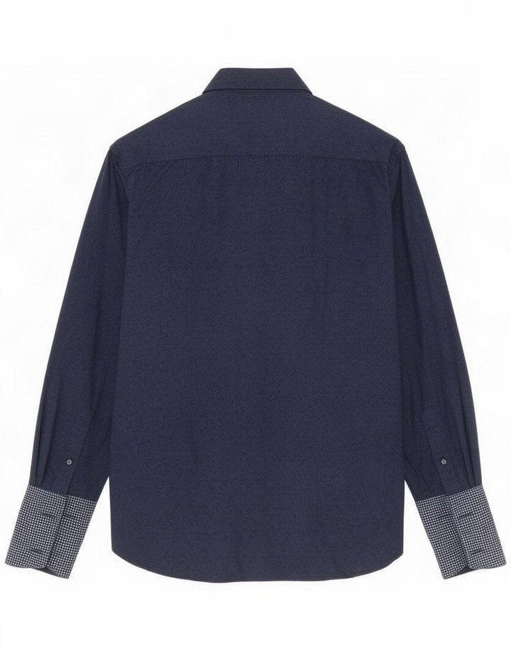 Ted Baker Chemise formelle pour homme Taille 15,5 Bleu marine moyen géométrique