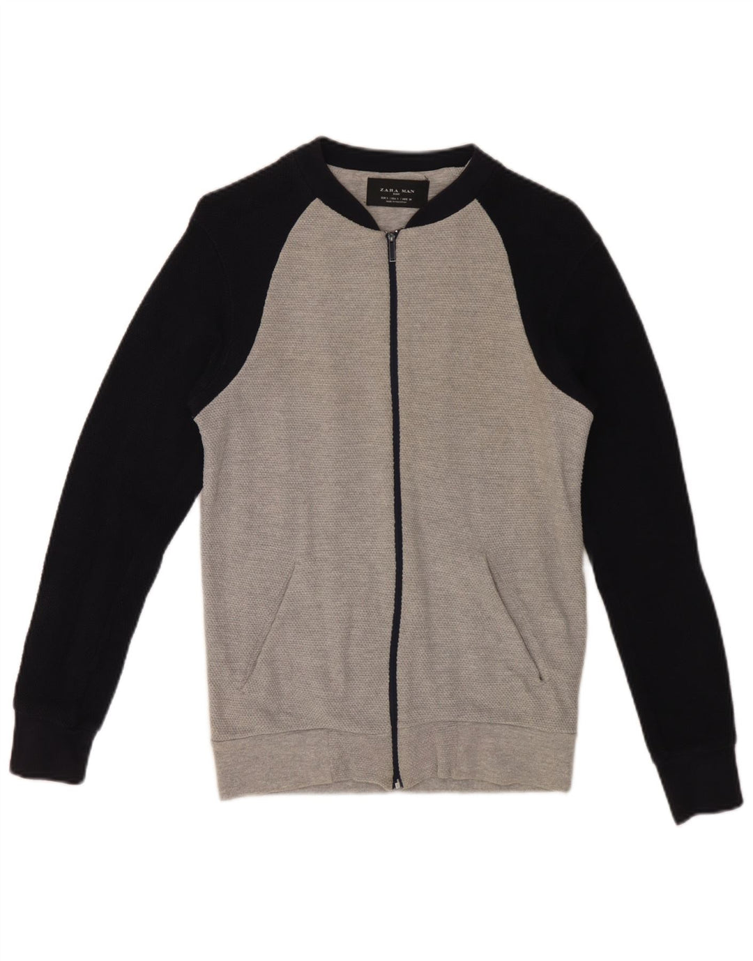 Zara Hommes Survêtement Top Veste Petit Gris Colorblock Coton