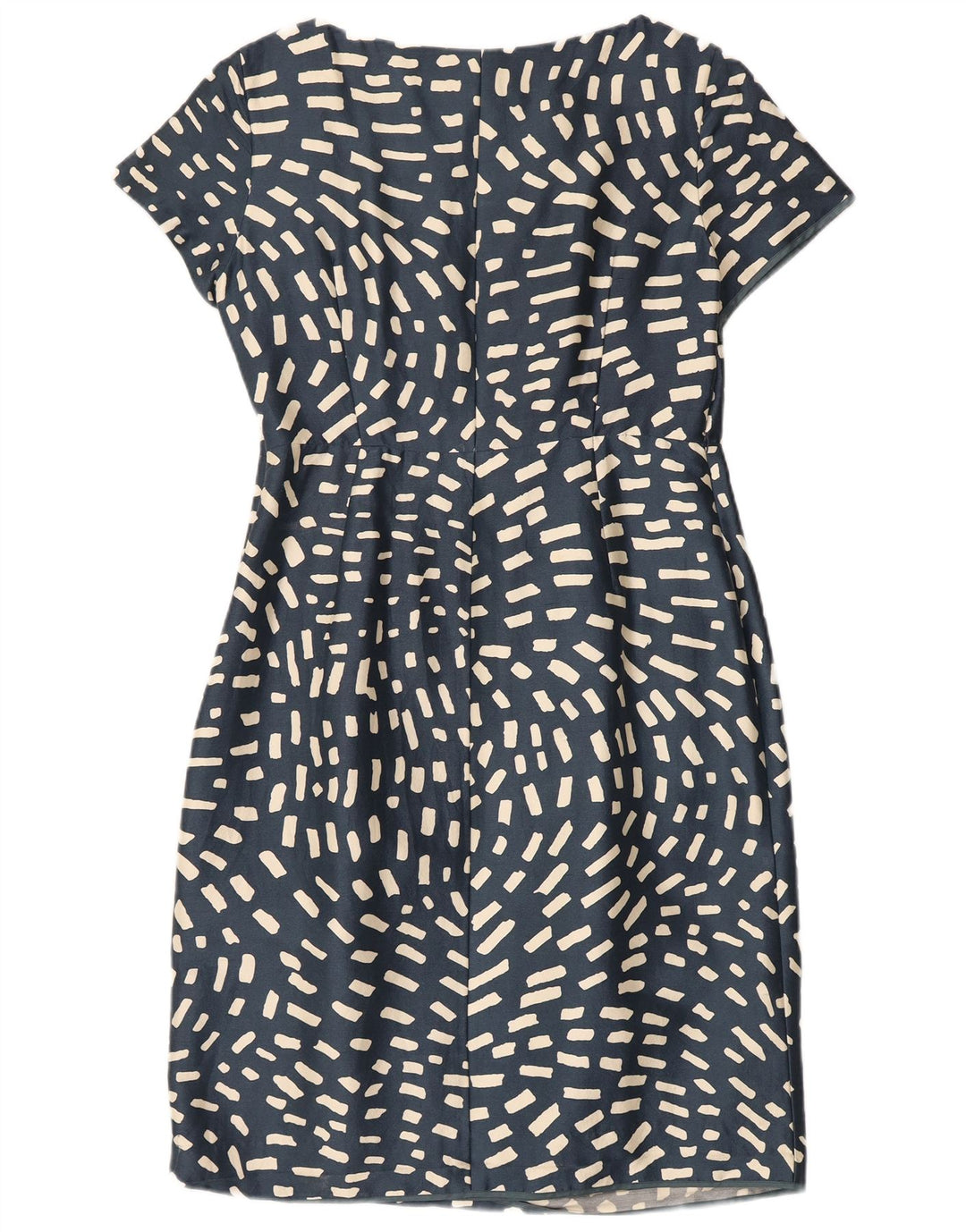 Fenn Wright Manson Robe fourreau pour femme UK 14 Soie géométrique bleu moyen