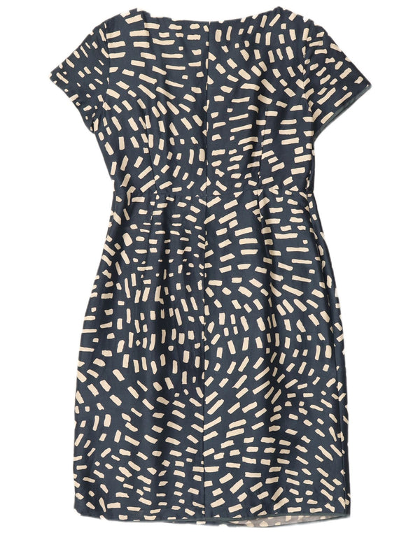 Fenn Wright Manson Robe fourreau pour femme UK 14 Soie géométrique bleu moyen