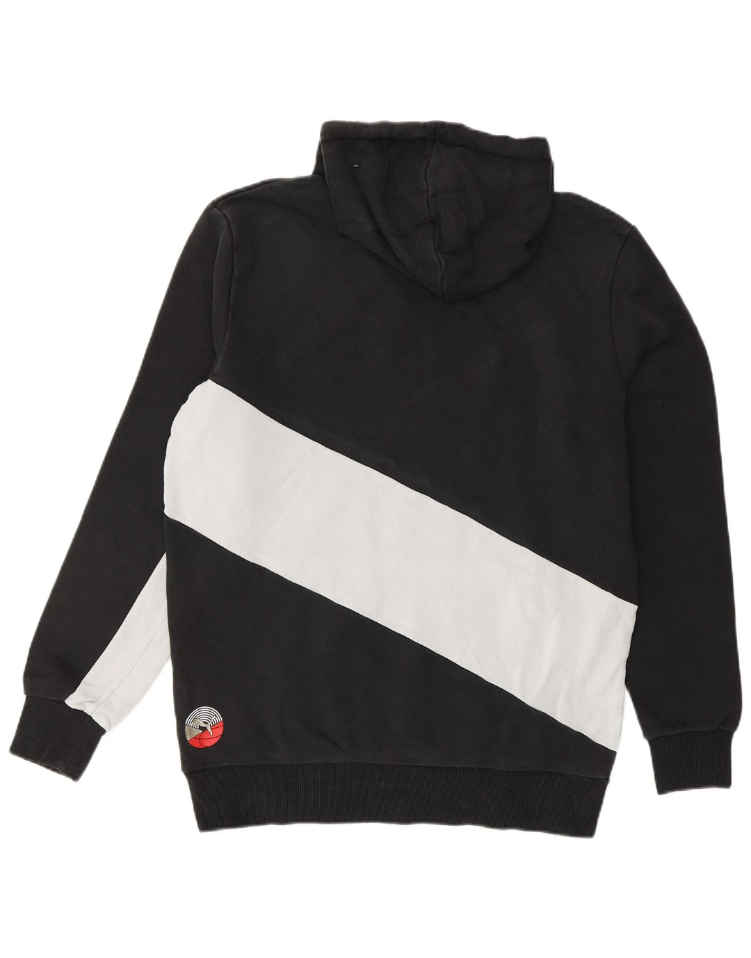 PUMA Pull à capuche pour homme en coton color block noir moyen