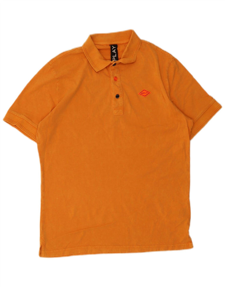 Replay Polo Homme Petit Orange Coton