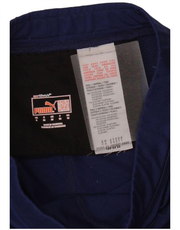 Puma Legging Capri Femme UK 10 Petit Bleu Marine Polyester