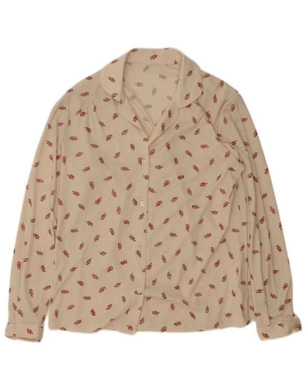 Chemise femme vintage UK 16 Grand Beige Floral