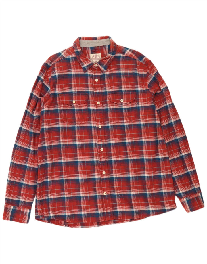 Chemise en flanelle pour hommes Fat Face 2XL coton à carreaux rouge
