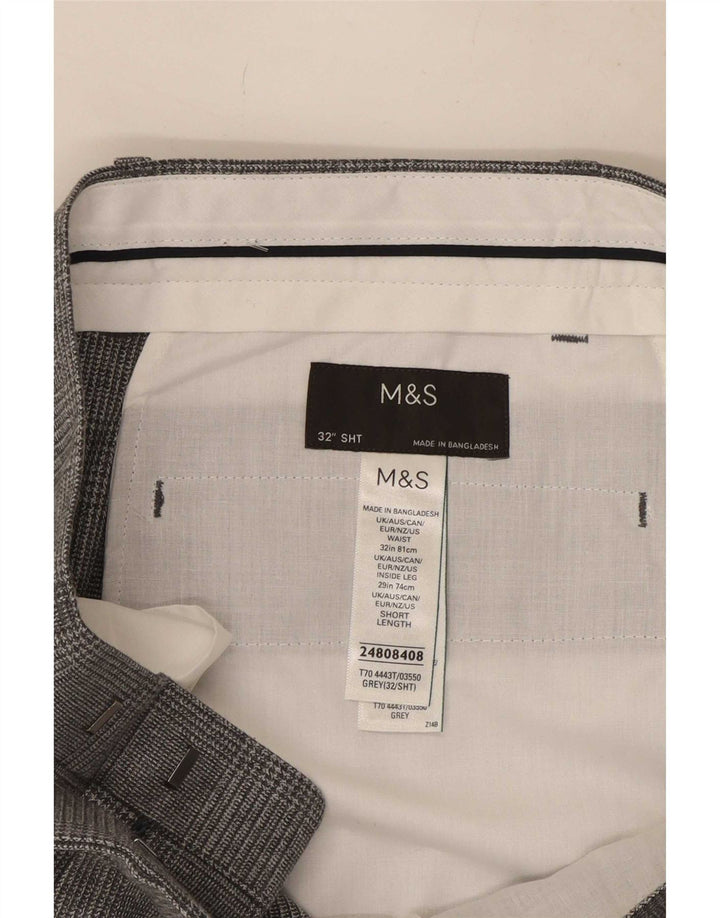 Marks & Spencer Pantalon de costume classique pour homme W32 L29 Gris pied-de-poule