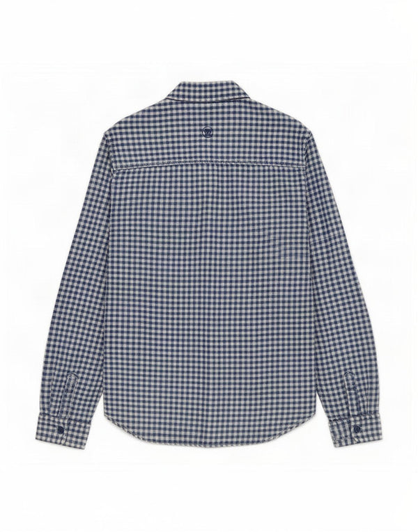 Chemise en flanelle Fat Face pour garçon 10-11 ans en coton vichy bleu marine