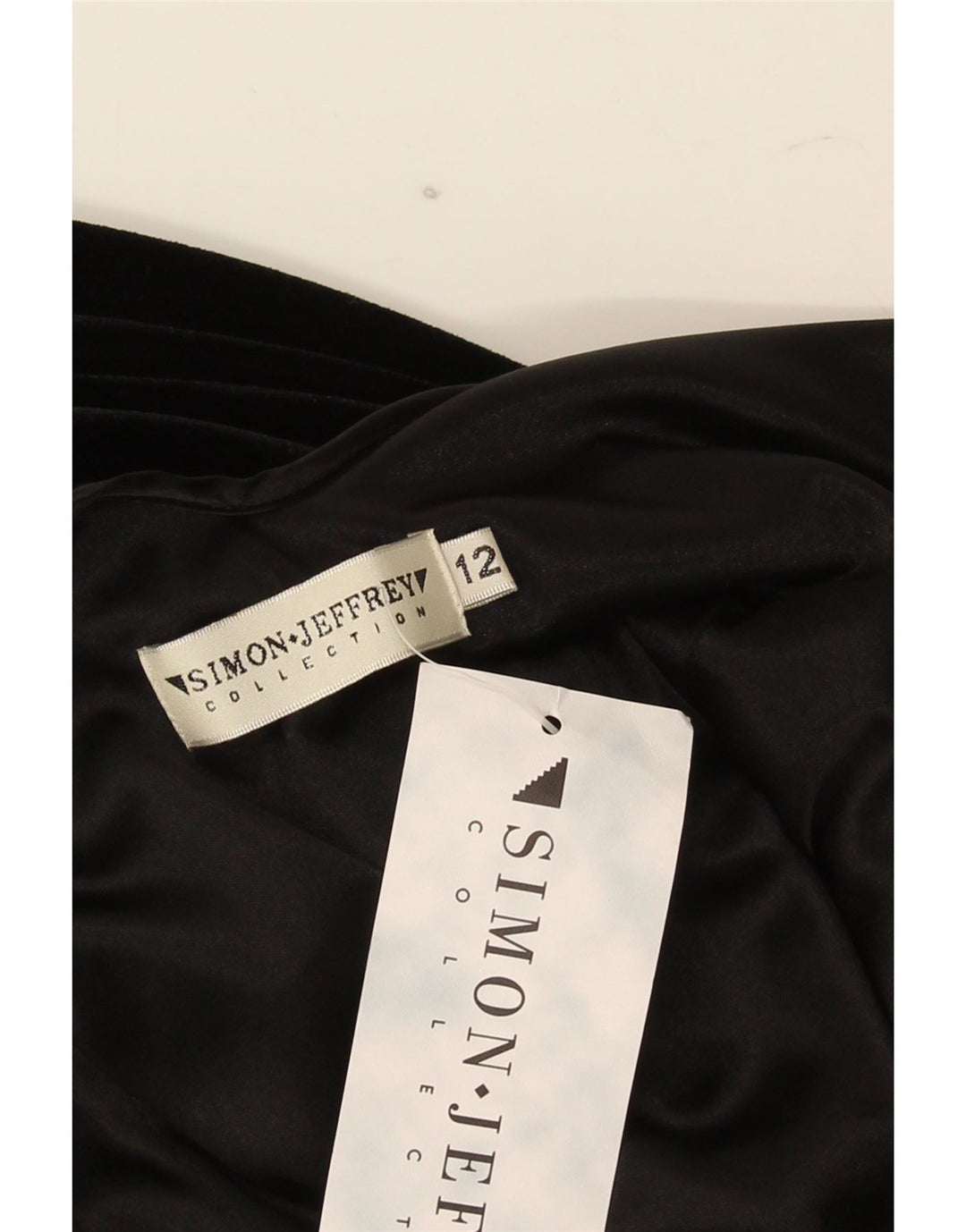 Simon Jeffrey Robe asymétrique sans manches pour femme UK 42 Noir moyen