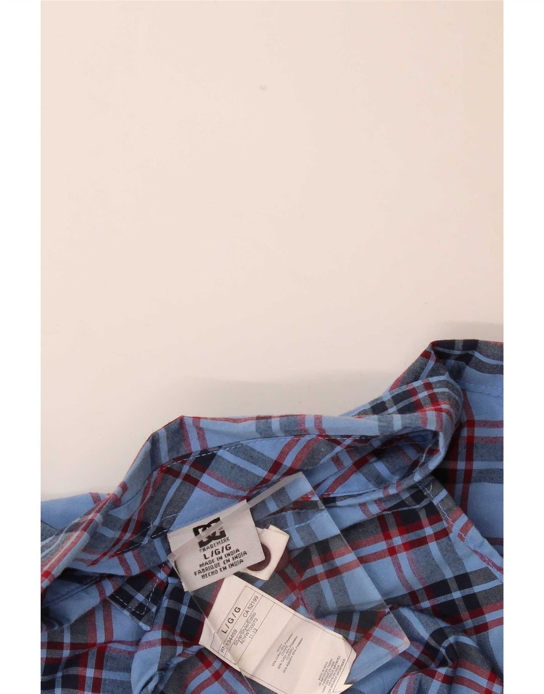 DC Chemise à manches courtes pour homme en coton à grands carreaux bleus