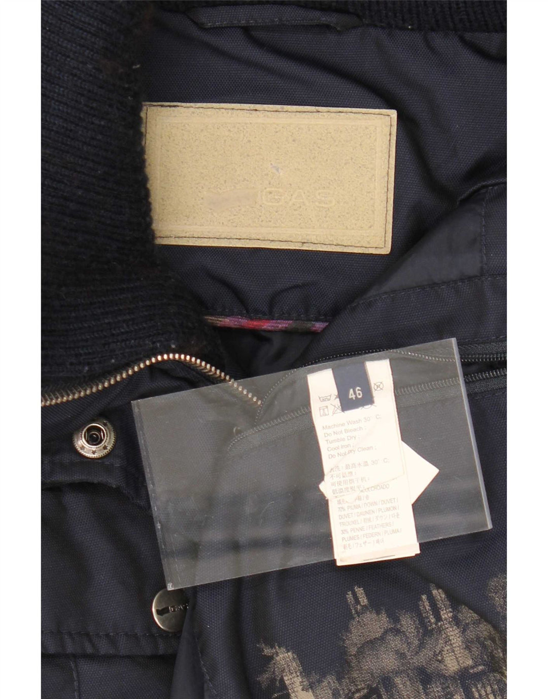 Gas Blouson Bomber À Capuche Femme IT 46 Large Bleu Marine Polyamide