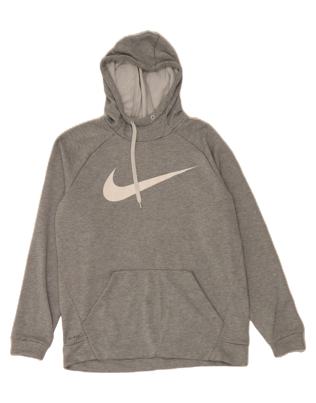 NIKE Mens Dri Fit Graphic Hoodie Jumper Large Grey Polyester Vintage Nike and Second-Hand Nike from Messina Hembry 
