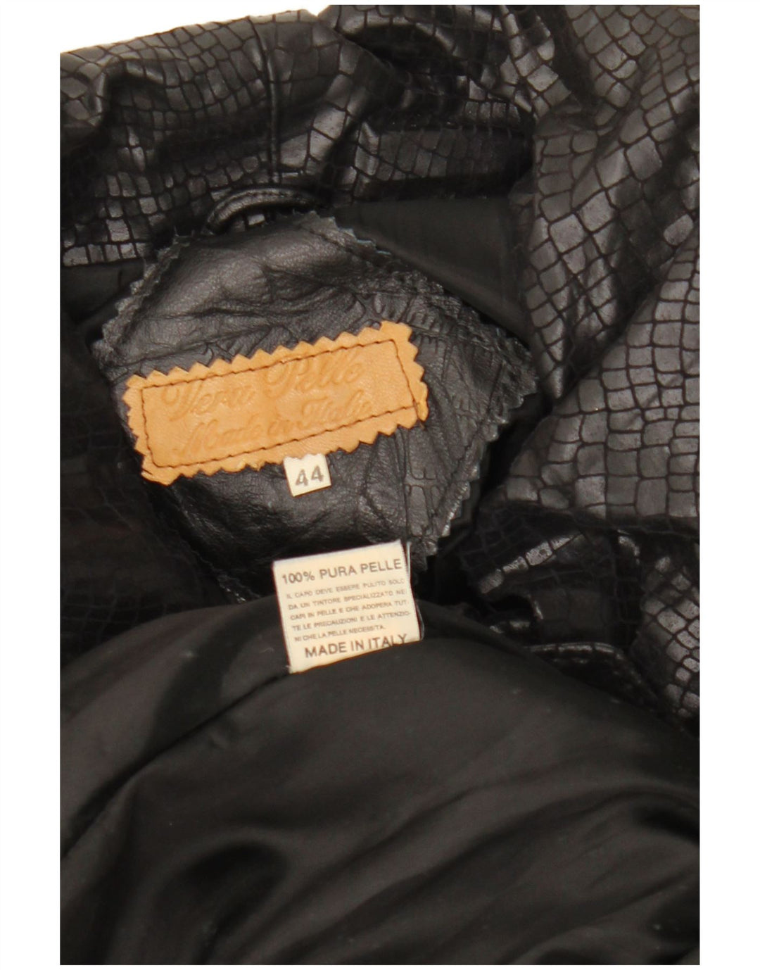 VINTAGE Manteau en cuir femme IT 44 Cuir noir moyen