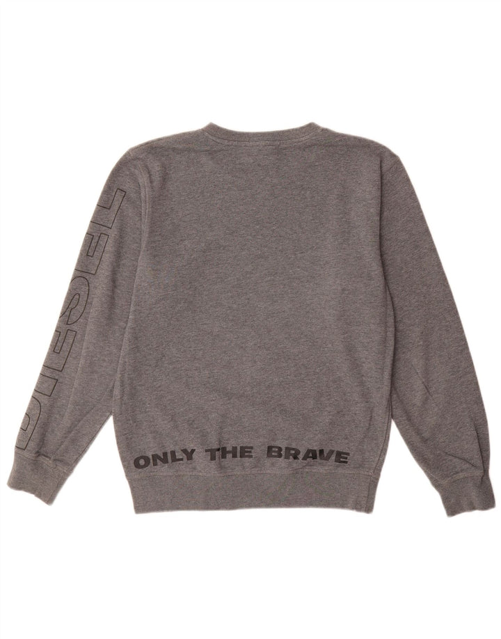 Diesel Sweat-shirt graphique pour homme en coton gris Small