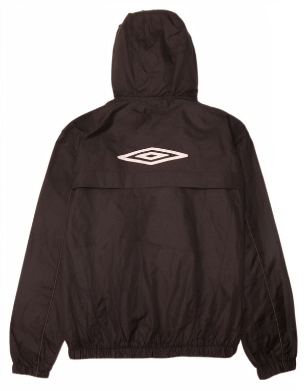 Umbro Veste de pluie à capuche pour garçon 11-12 ans Large Noir Polyester