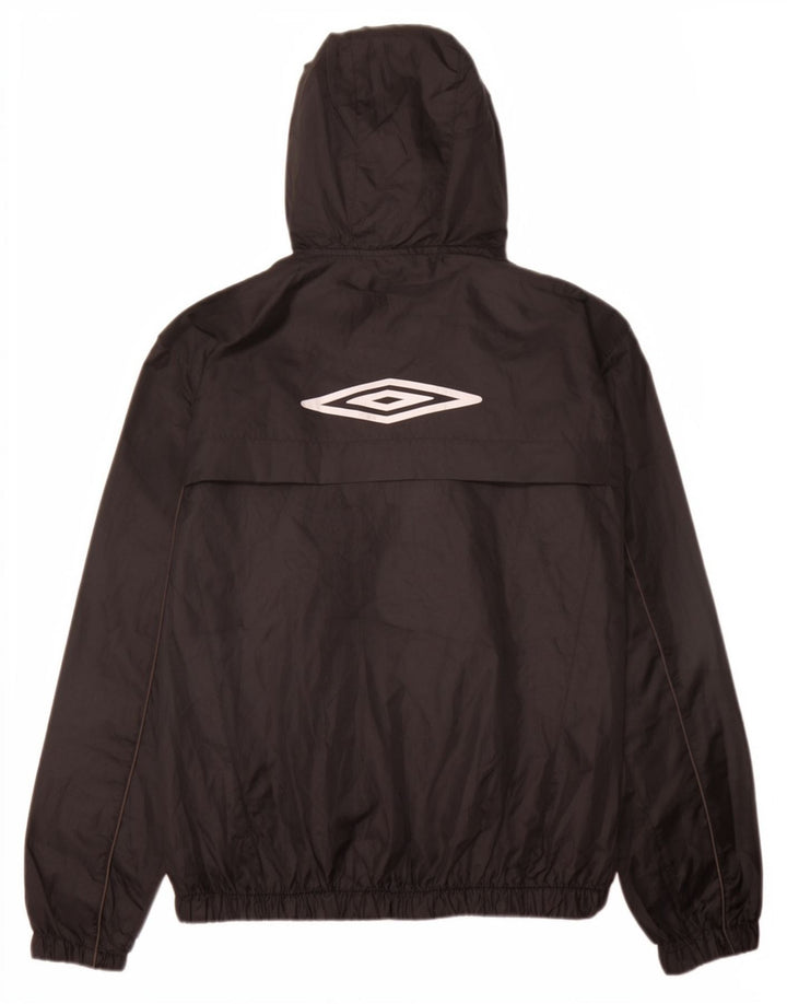 Umbro Veste de pluie à capuche pour garçon 11-12 ans Large Noir Polyester