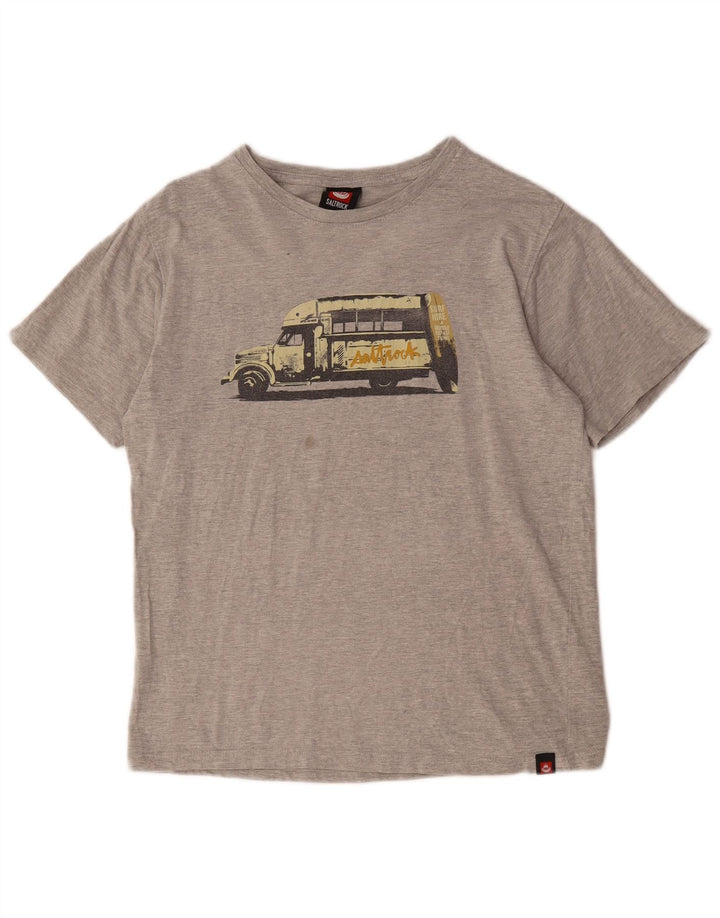 Saltrock T-Shirt Graphique Homme Petit Gris Moucheté Coton
