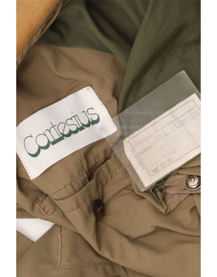 vintage Mens Overcoat IT 50 Grand Coton Kaki