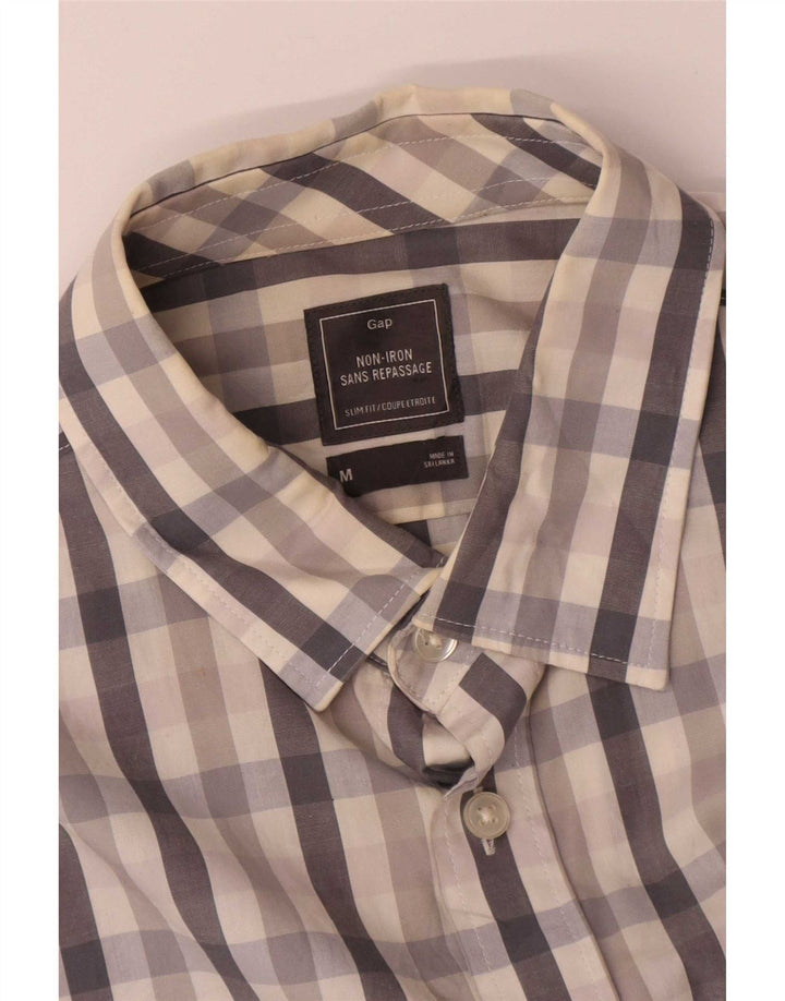 Gap Chemise Slim Fit Homme Gris Moyen Carreaux Coton