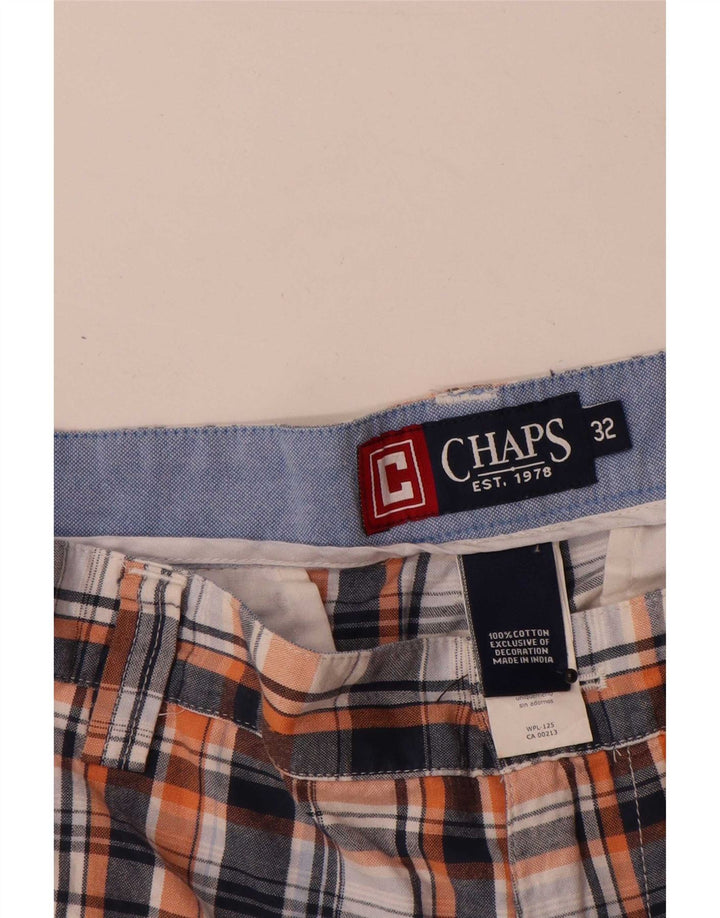 Chaps Short Chino Homme W32 Bleu Marine Moyen à Carreaux