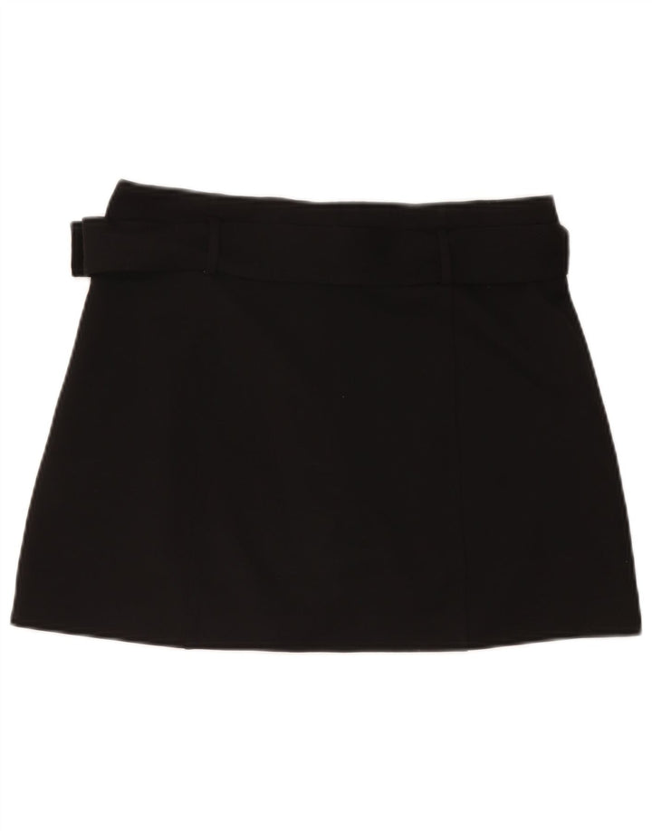 ZARA Femme Mini Jupe Taille Haute Large W30 Noir