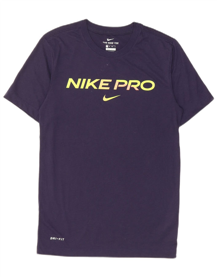 NIKE Hommes Dri Fit Graphic T-Shirt Top XS Bleu Marine Polyester
