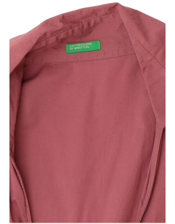 Benetton Chemise Chemisier UK 8 Small Rose Femme