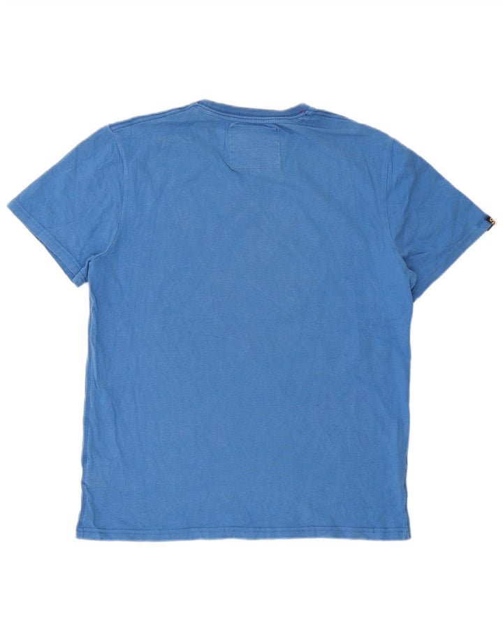 Superdry T-Shirt Graphique Homme Top 2XL Bleu Coton