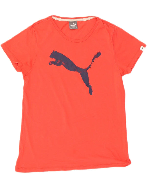 Puma Womens Graphic T-Shirt Top UK 14 Large  Red Cotton