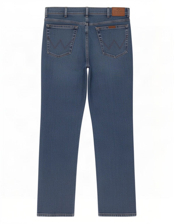 Wrangler Jean droit coupe droite W38 L34 pour homme en coton bleu