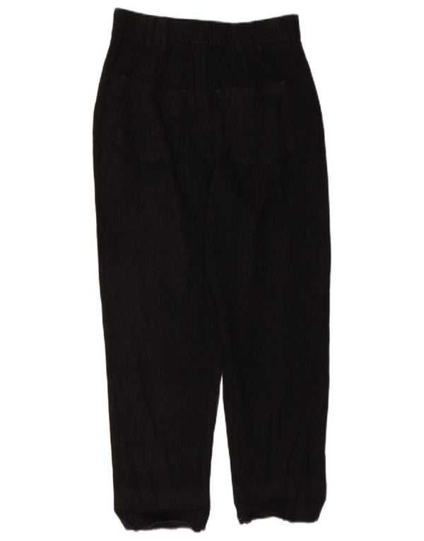 Zara Pantalon décontracté taille haute pour femme XS W24 L25 Noir