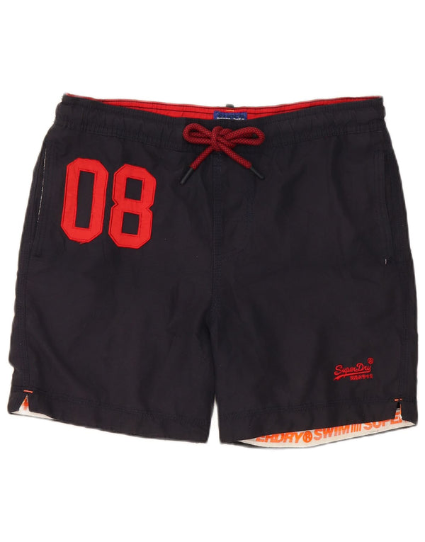 Superdry Short de Bain Graphique Homme Moyen W32 L5 Bleu Marine Polyester