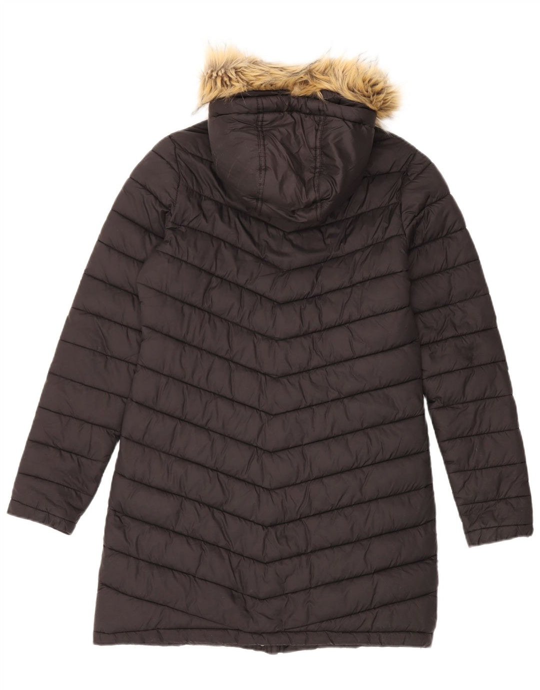 Superdry Manteau rembourré à capuche pour femme UK 12 Nylon noir moyen