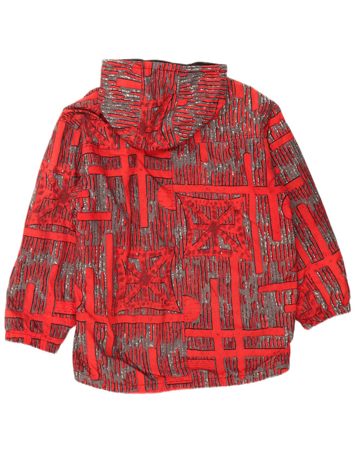 Veste coupe-vent à capuche vintage pour garçons 15-16 ans Polyamide géométrique rouge