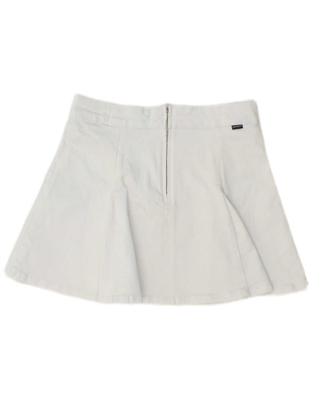 SUPERDRY Mini jupe femme UK 8 Small W26 coton blanc