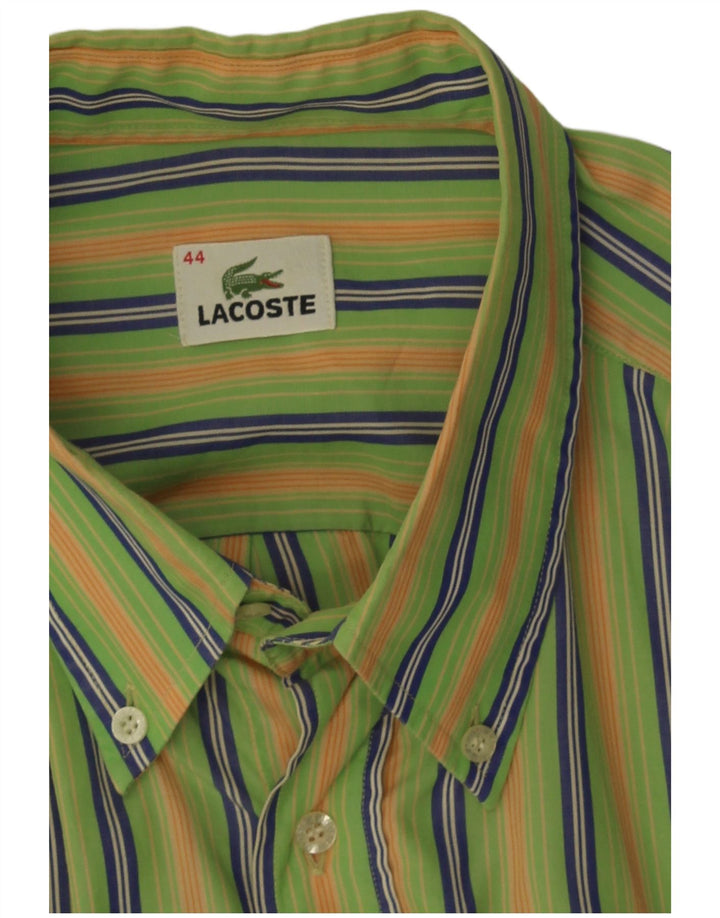 Lacoste Chemise Homme Taille 44 XL Vert Rayé