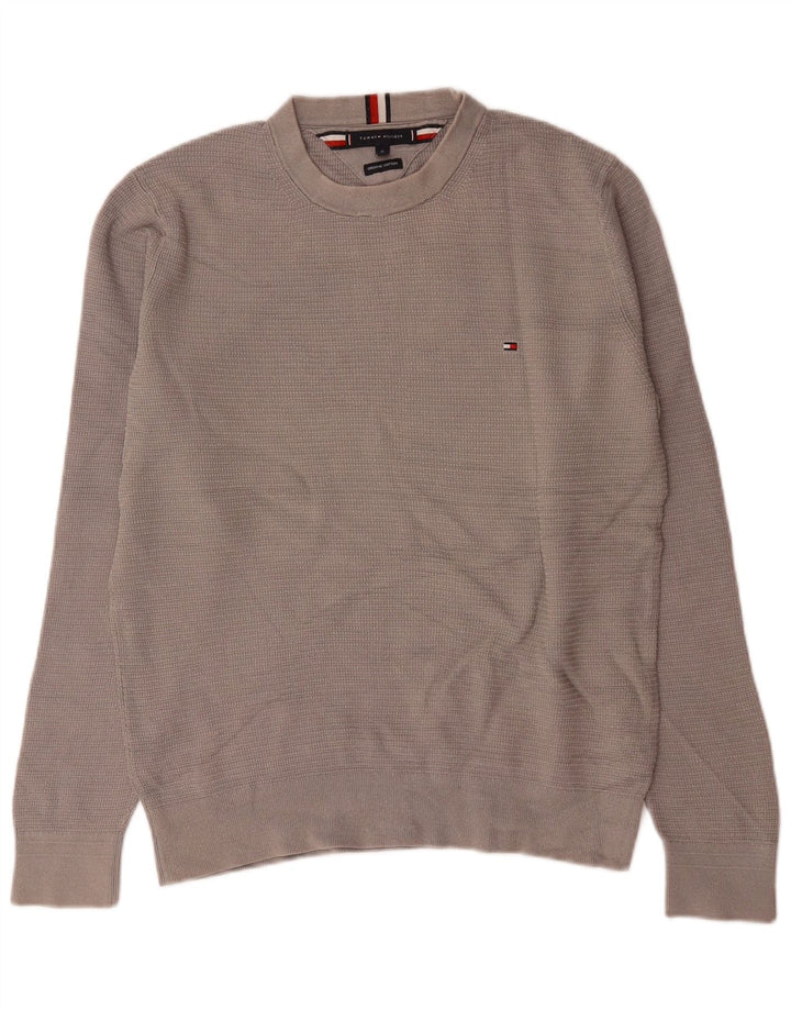 Tommy Hilfiger Pull Ras du Cou Homme Gris Moyen Coton