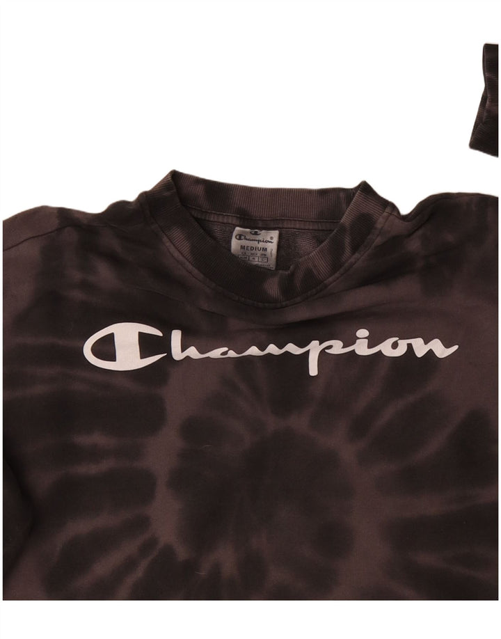 CHAMPION Sweat-shirt court graphique pour femme UK 14 Marron moyen Tie Dye