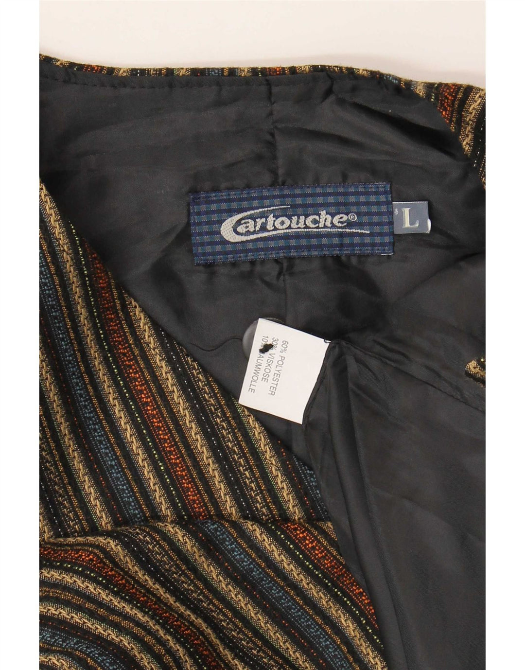 Cartouche Gilet Homme Large Beige Rayé Polyester