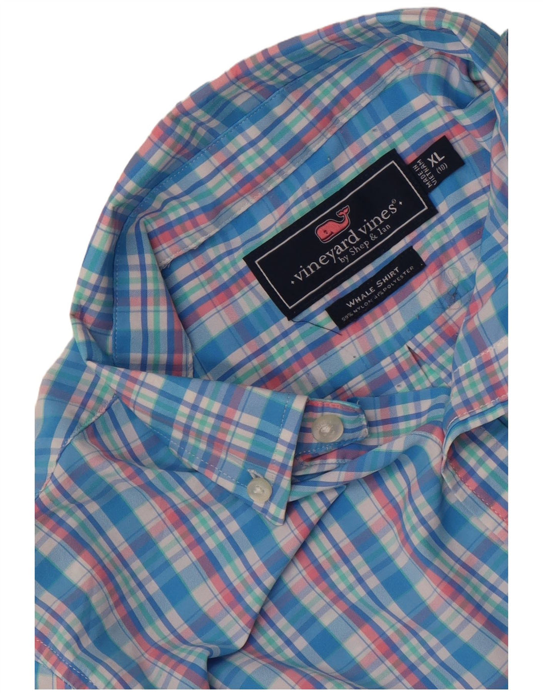Vineyard Vines Chemise Garçon 15-16 ans XL Bleu Carreaux Nylon