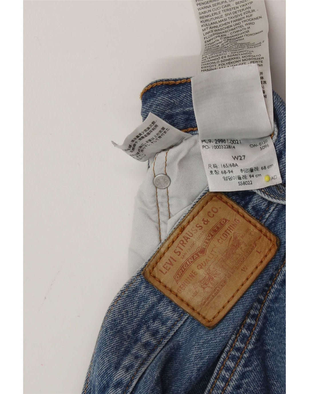 Levi's Short en Jean 501 Femme W27 Petit Bleu Coton