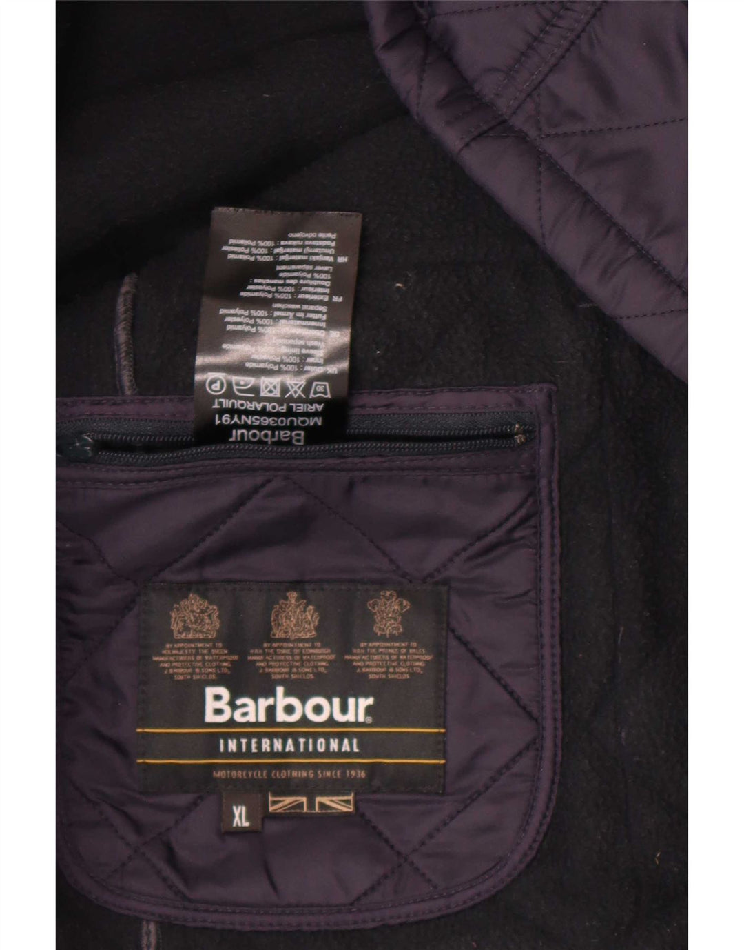 Barbour Veste matelassée pour homme UK 42 XL Bleu marine Polyester