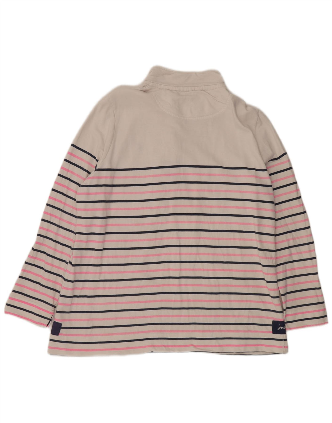 JOULES Sweat-shirt à col boutonné pour femme UK 20 2XL Rayé blanc