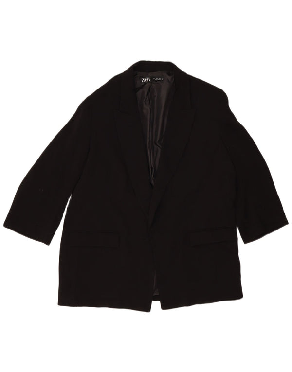 Zara Veste Blazer Ouverte Femme UK 18 XL Noir