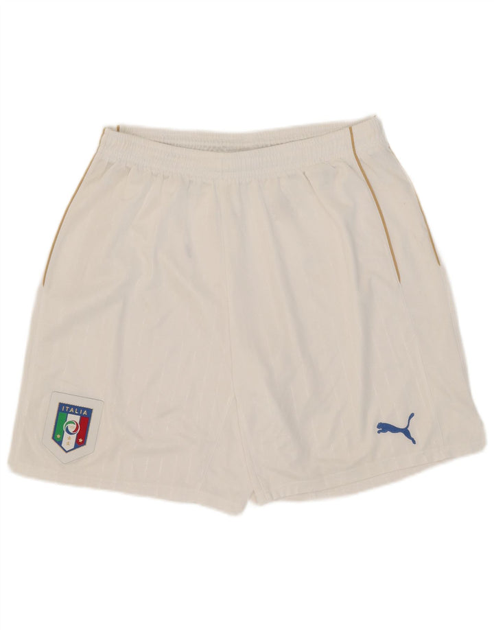 Puma Short de Sport Italia Homme Blanc XL
