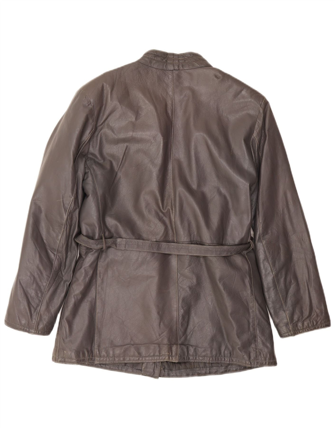 veste en cuir femme vintage UK 16 Grand Gris