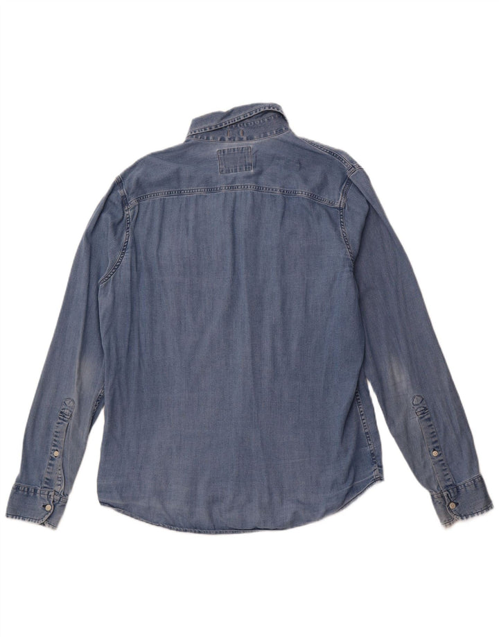 HOLLISTER Chemise en Jean Bleu Moyen Coton Homme