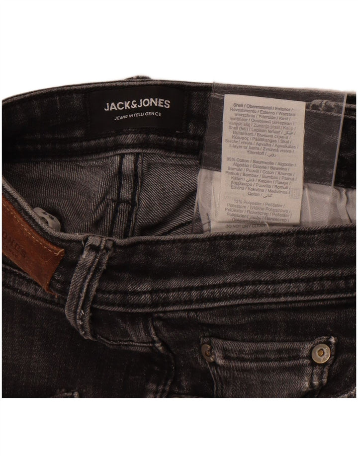 Jack & Jones Short en jean vieilli pour homme Small W30 Gris Coton
