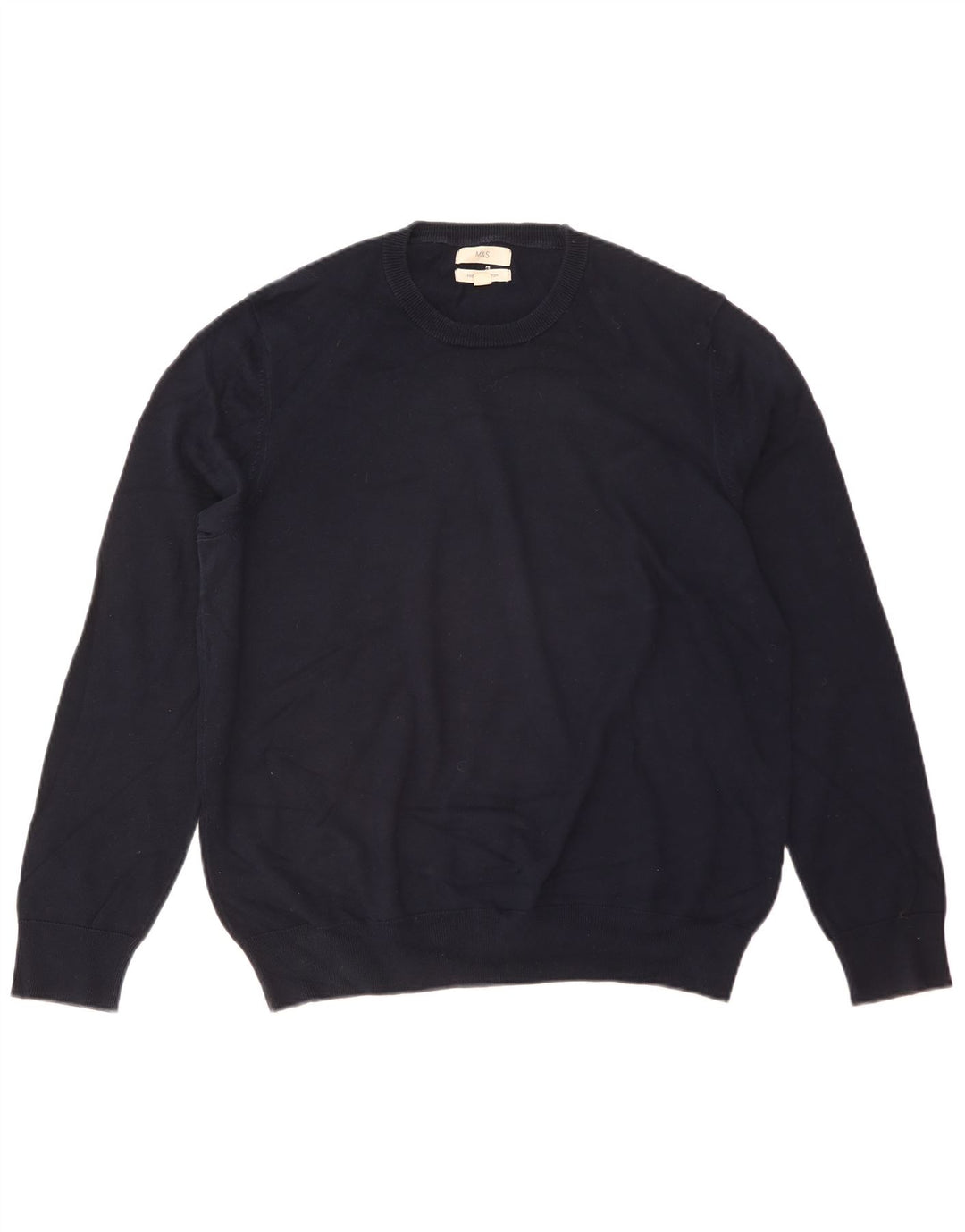Marks & Spencer Pull col rond pour homme XL en coton bleu marine