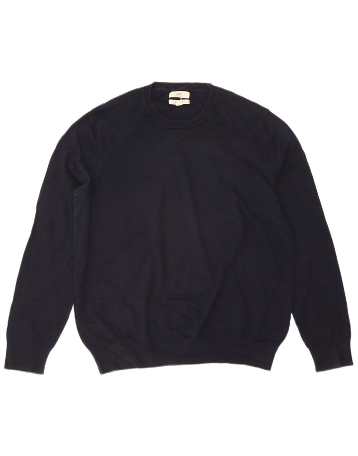 Marks & Spencer Pull col rond pour homme XL en coton bleu marine