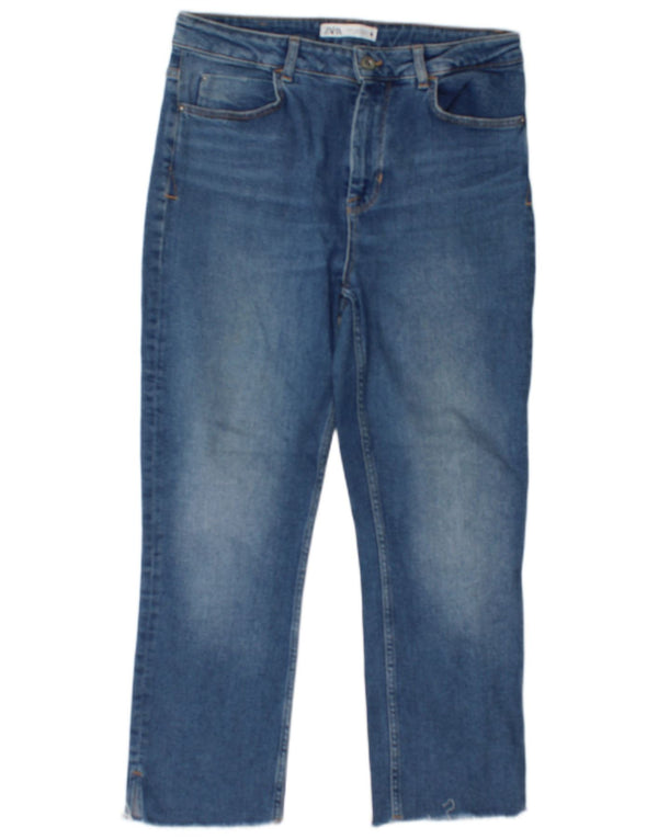Zara Womens Cropped Jeans EU 42 Large W32 L25 Blue